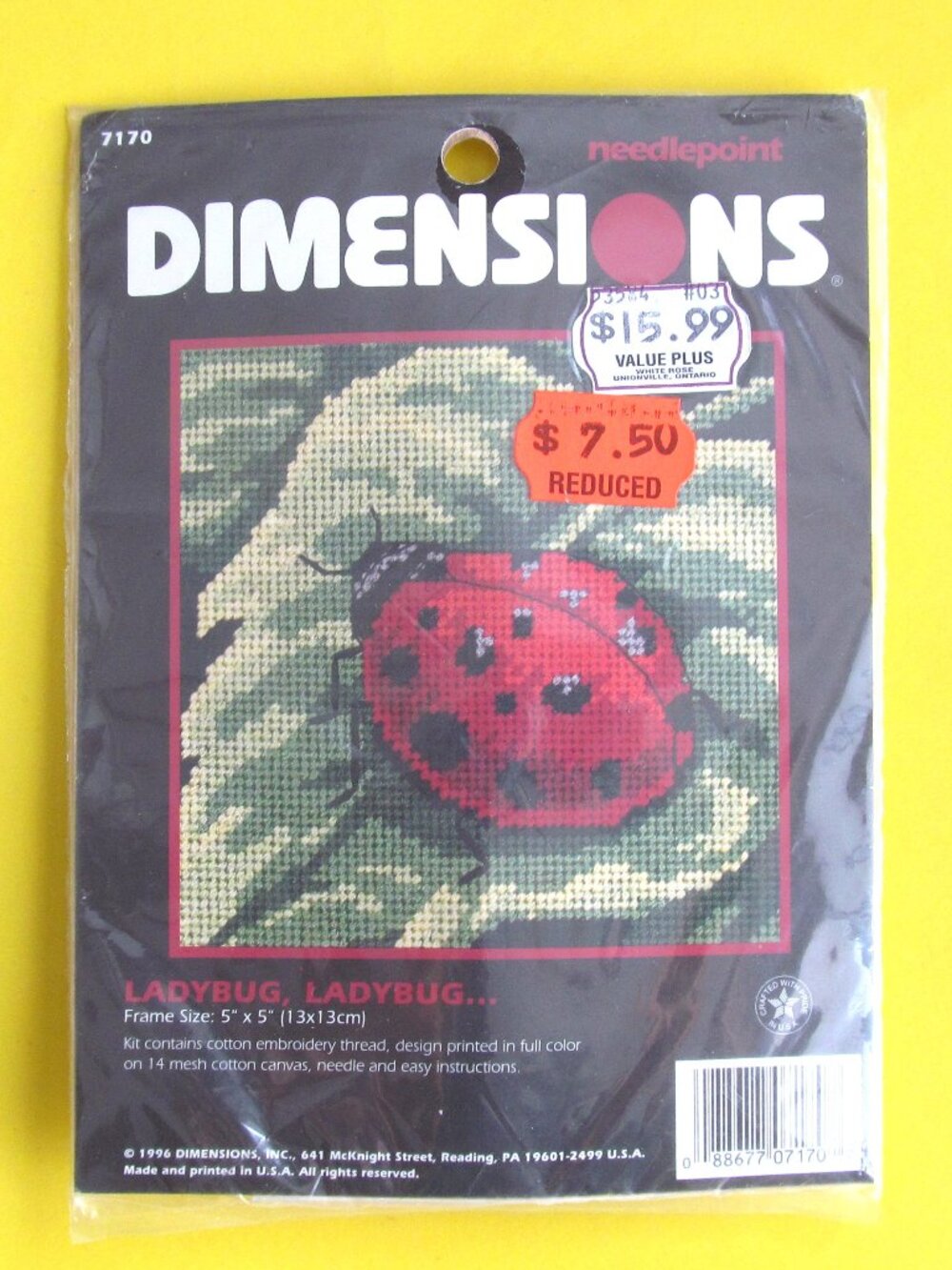 Dimension needlepoint Ladybug embroidery kit